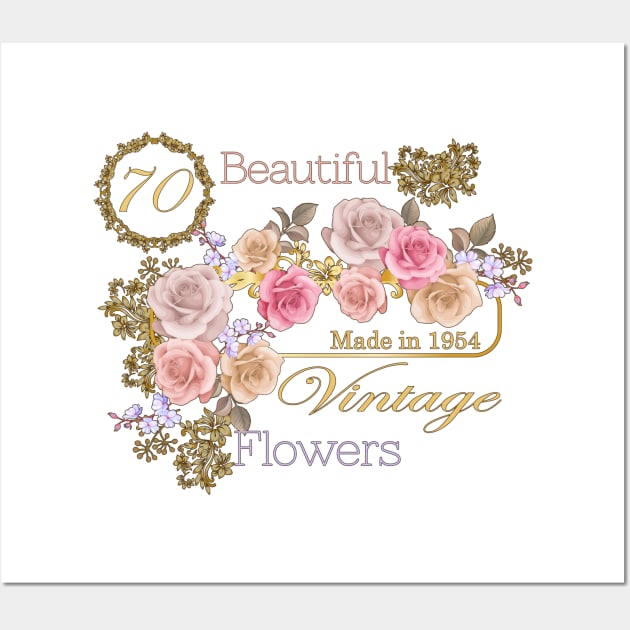 Vintage Roses- A Special 70th Birthday Gift for Her Wall Art by KrasiStaleva